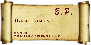 Blaser Patrik névjegykártya